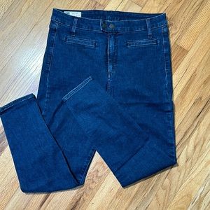 NWOT Gap Dark Wash High Rise Universal Jeggings with Front Slit Pockets 14/32R